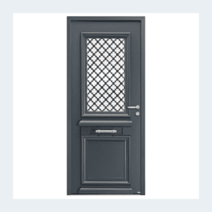 Porte d'entrée aluminium Athena gris anthracite