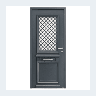 Porte d'entrée aluminium Athena gris anthracite