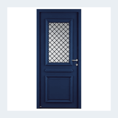 Porte d'entrée aluminium Danaé - bleue