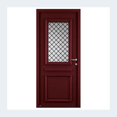 Porte d'entrée aluminium Danaé rouge
