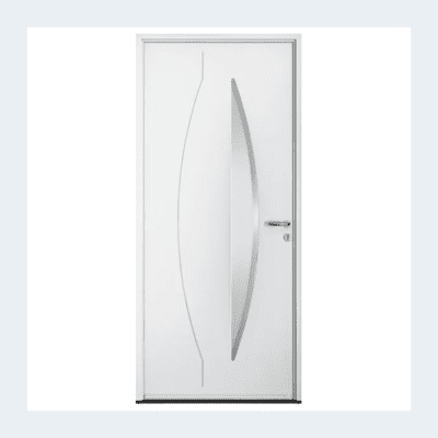 Porte d'entrée acier - Modèle Génie - Bleu texturé RAL 5003 – Image 2