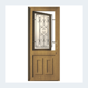 Porte d'entrée PVC - Modèle MIONS - Chêne naturel