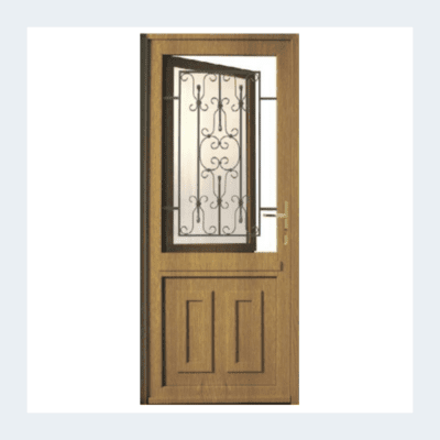 Porte d'entrée PVC - Modèle MIONS - Chêne naturel