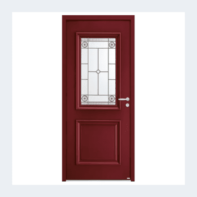 Porte d’entrée aluminium – Modèle Akimel – Bleu texturé RAL 5003 – Image 3