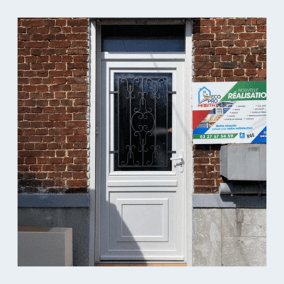Porte d'entrée PVC - Modèle GIVORS- Blanc RAL 9016 – Image 2