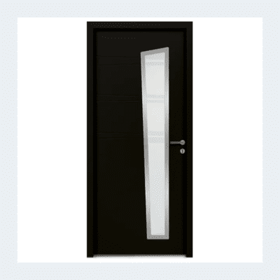 Porte d’entrée aluminium – Modèle Tourmaline – Rouge texturé RAL 3004 – Image 4