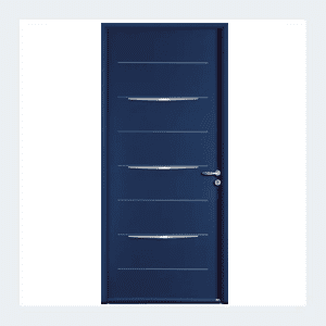 Porte d'entrée acier - Modèle - Alia - Bleu texturé RAL 5003