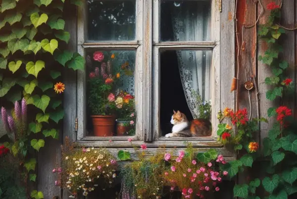 fenetre vetuste avec chat