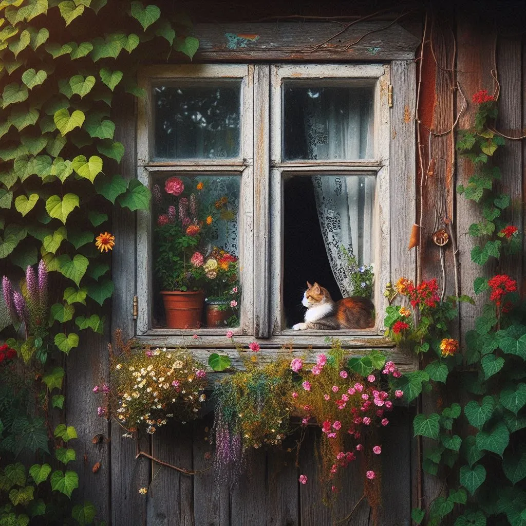 fenetre vetuste avec chat