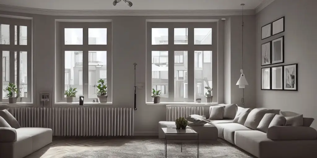 intérieur clair avec fenêtres pvc blanches