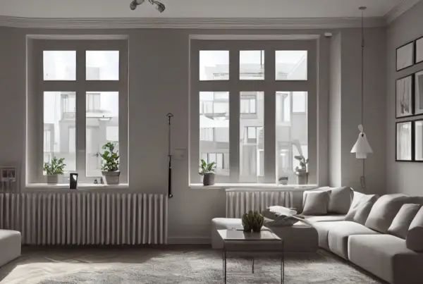 intérieur clair avec fenêtres pvc blanches