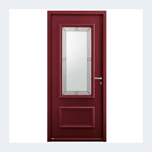 Porte d'entrée acier - Modèle Pigalle - Rouge texturé RAL 3004