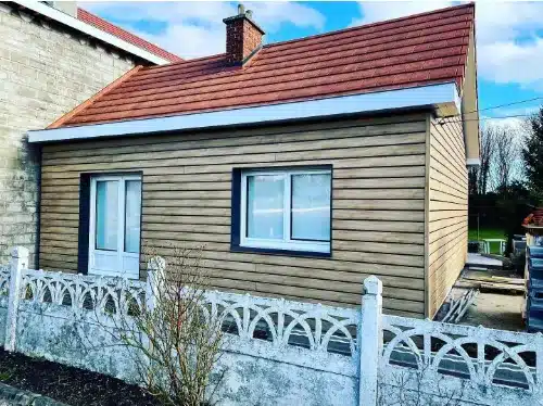 Bardage en bois réalisé par eco pro habitat